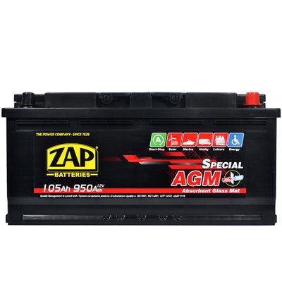 ZAP AGM (L6) 105Ah 950A (605 02) R+ 60502z фото