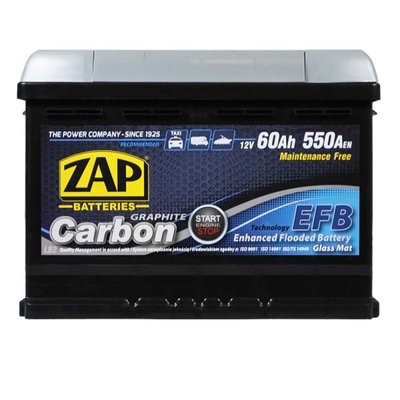 ZAP Carbon EFB 60Аh 550А R+  56008z фото