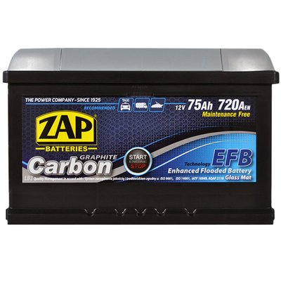ZAP Carbon EFB 75Ah 750A R+ (правый +)  57508z фото