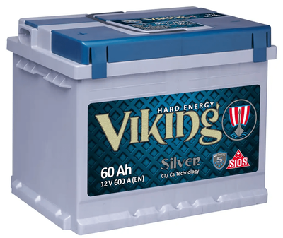 Акумулятор Viking Silver 6СТ-60Ah Аз 600А (1) (L2)   27240 фото